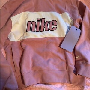 Nike Pink and White Sweatshirt